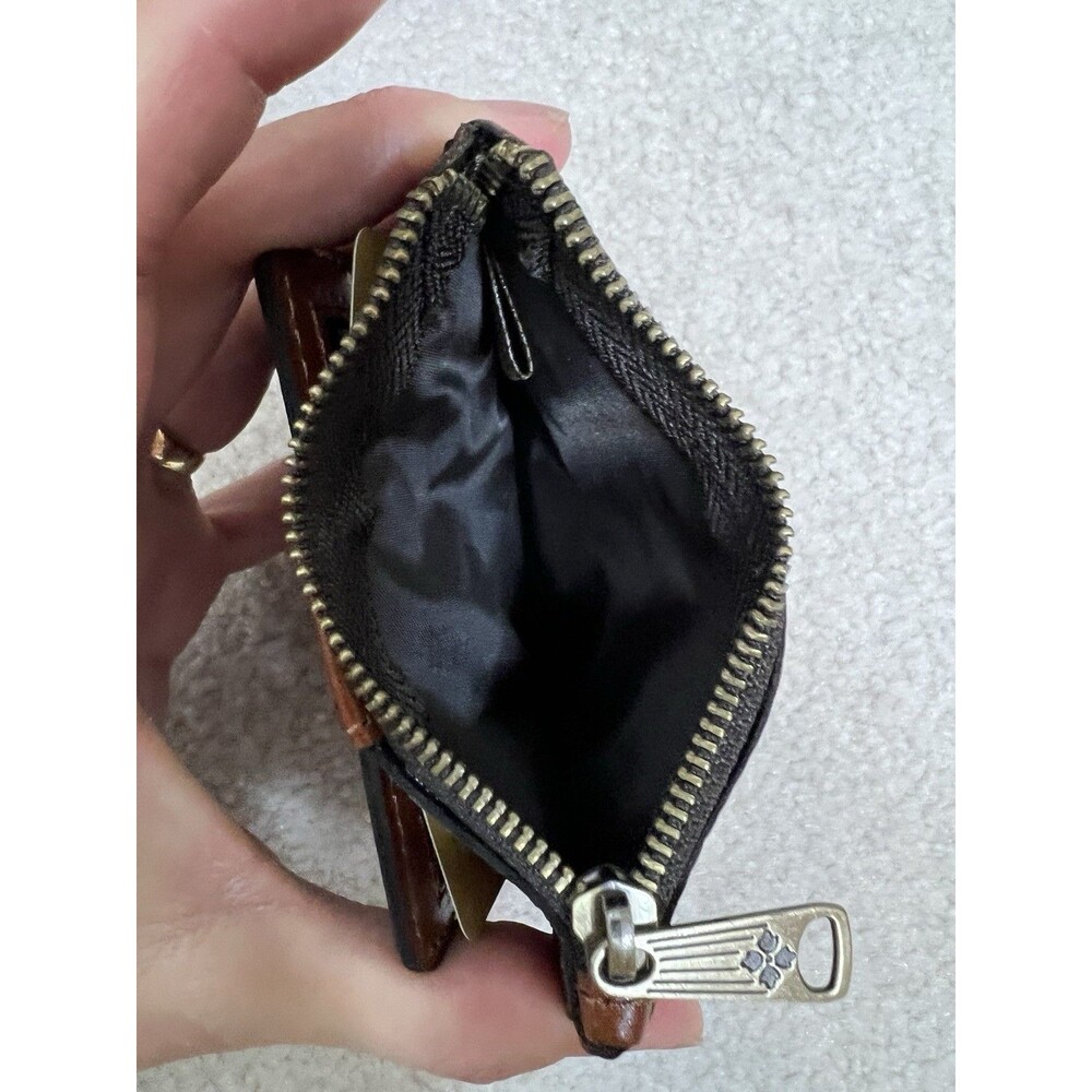 Patricia Nash Tan Leather Flap Satchel Cross Body Purse & Matching Card Wallet - Picture 12 of 16